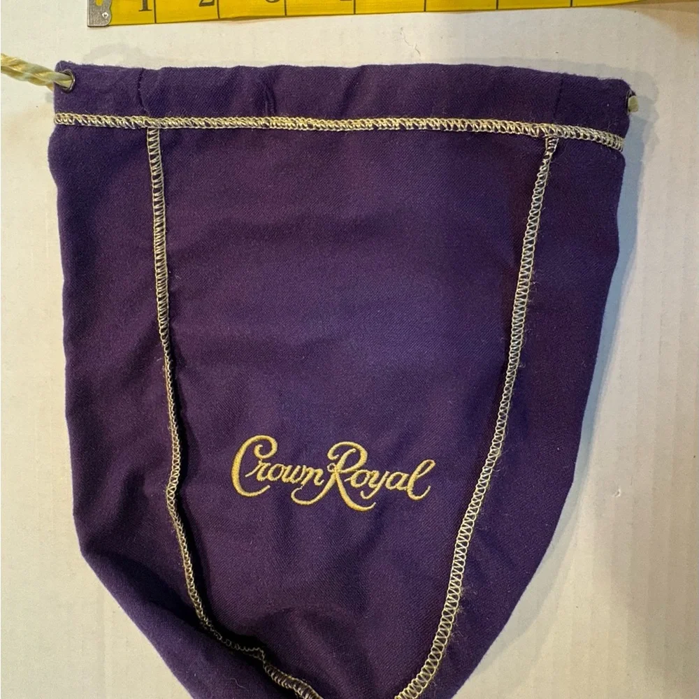 Crown Royal Purple Velvet Drawstring Bag with Gold Stitching